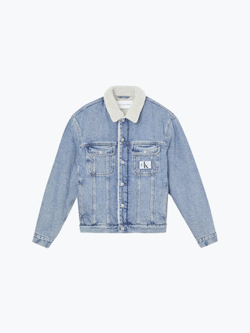 Calvin Klein Jeans Denim Sherpa Jacket in Blue for Men | Lyst